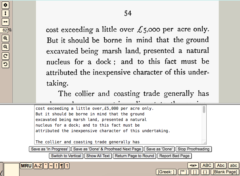 Distributed Proofreaders' Interface